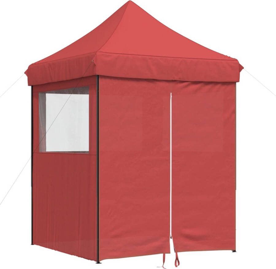 VidaXL Partytent inklapbaar pop-up met 4 zijwanden bordeauxrood