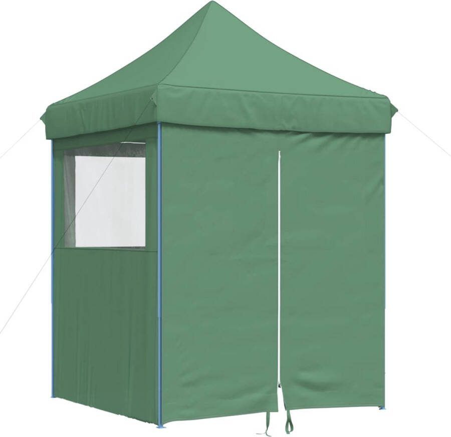 VidaXL Partytent inklapbaar pop-up met 4 zijwanden groen