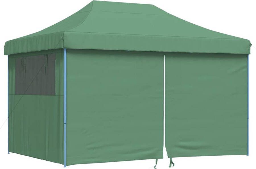 VidaXL Partytent inklapbaar pop-up met 4 zijwanden groen
