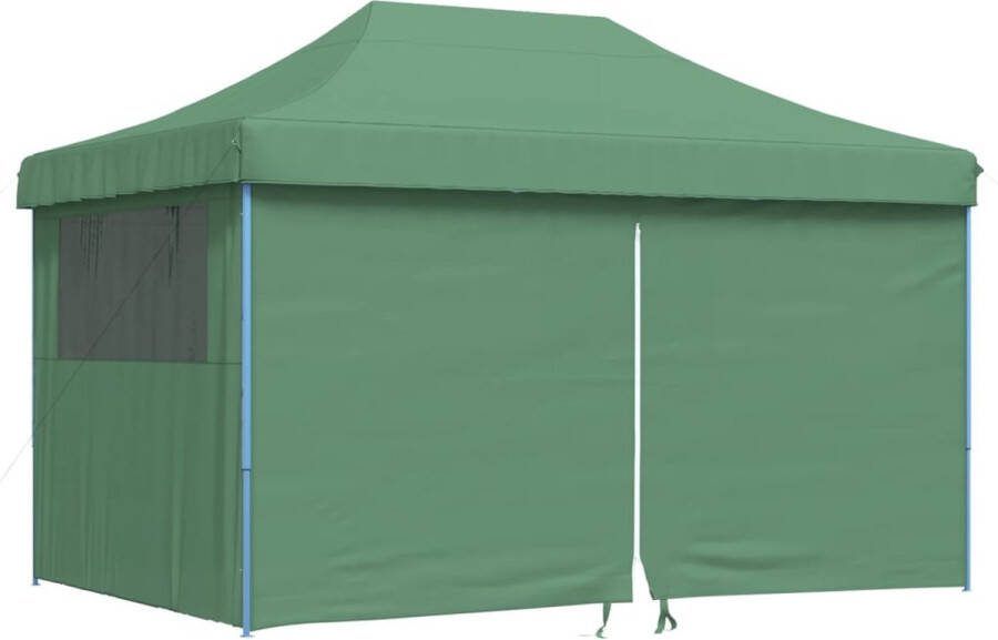 VidaXL Partytent inklapbaar pop-up met 4 zijwanden groen