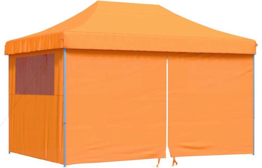 VidaXL Partytent inklapbaar pop-up met 4 zijwanden oranje