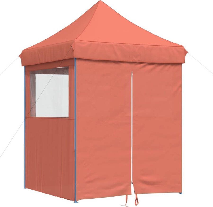 VidaXL Partytent inklapbaar pop-up met 4 zijwanden terracottakleurig