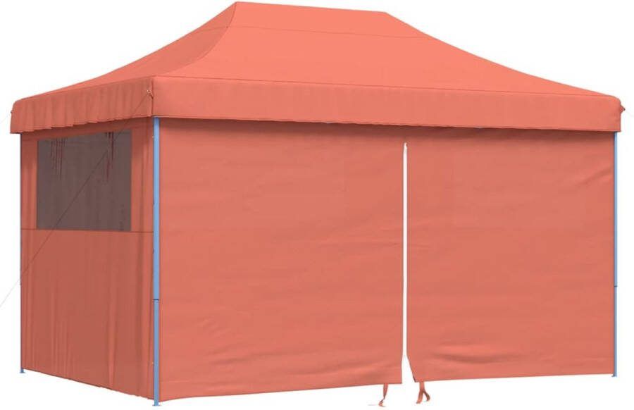 VidaXL Partytent inklapbaar pop-up met 4 zijwanden terracottakleurig