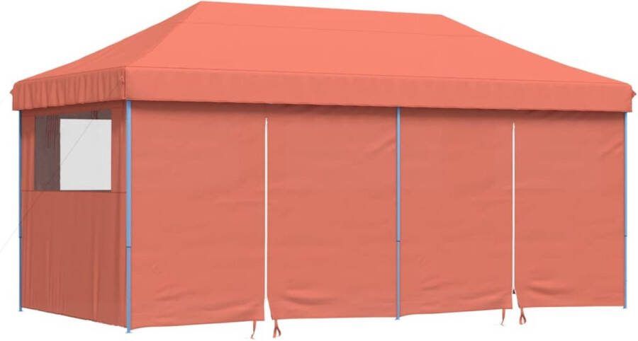 VidaXL Partytent inklapbaar pop-up met 4 zijwanden terracottakleurig
