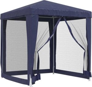 VidaXL Partytent Met 4 Mesh Zijwanden 2x2 M Hdpe Blauw