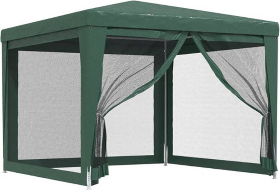 VidaXL -Partytent-met-4-mesh-zijwanden-3x3-m-HDPE-groen