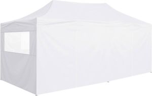 VidaXL Partytent Met 4 Zijwanden Inklapbaar 3x6 M Staal Wit