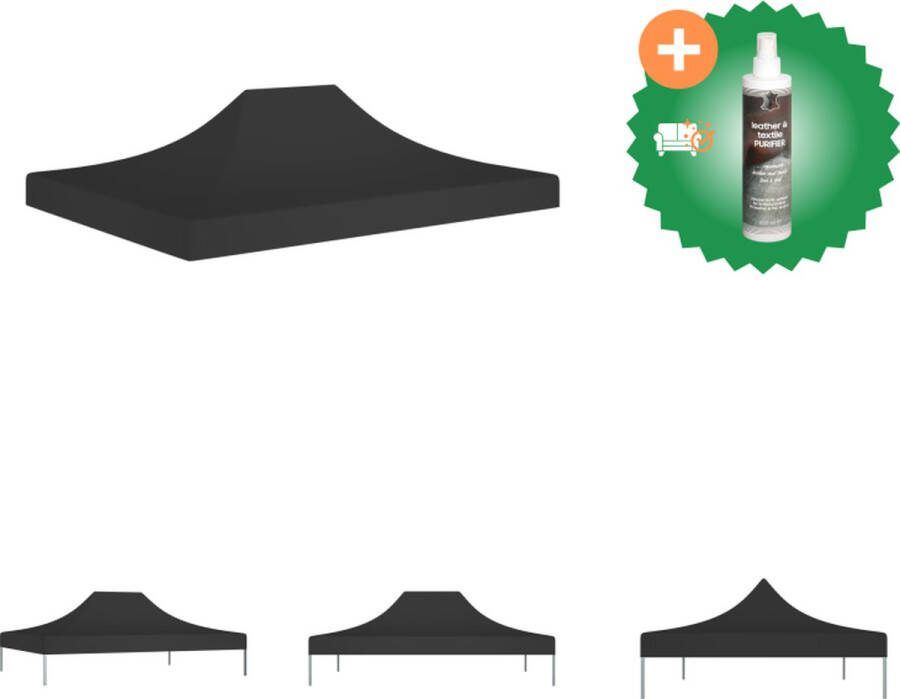 VidaXL Partytentdak 270 g m² 4 5x3 m zwart Partytent Inclusief Reiniger