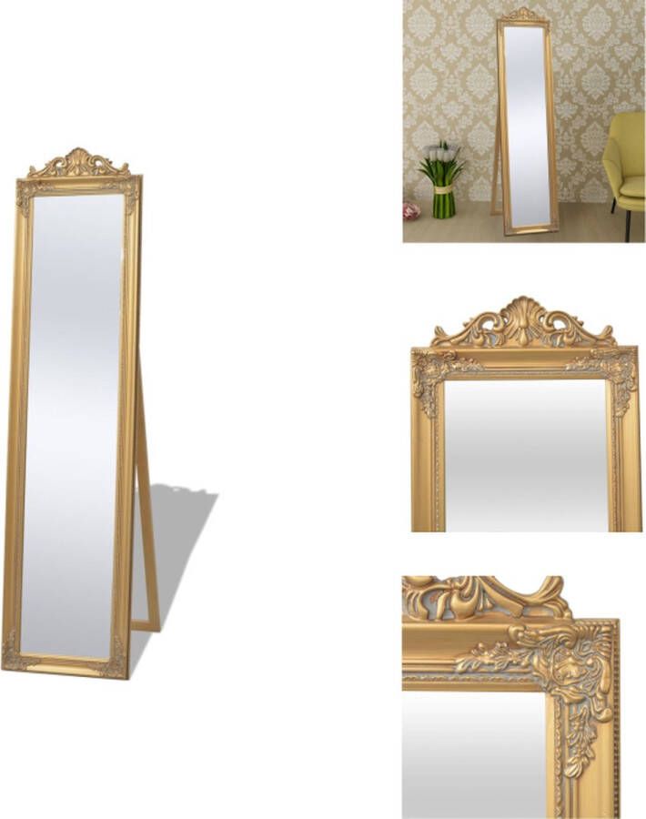 VidaXL Passpiegel Barok Goud 40x160 cm Houten Frame Spiegel