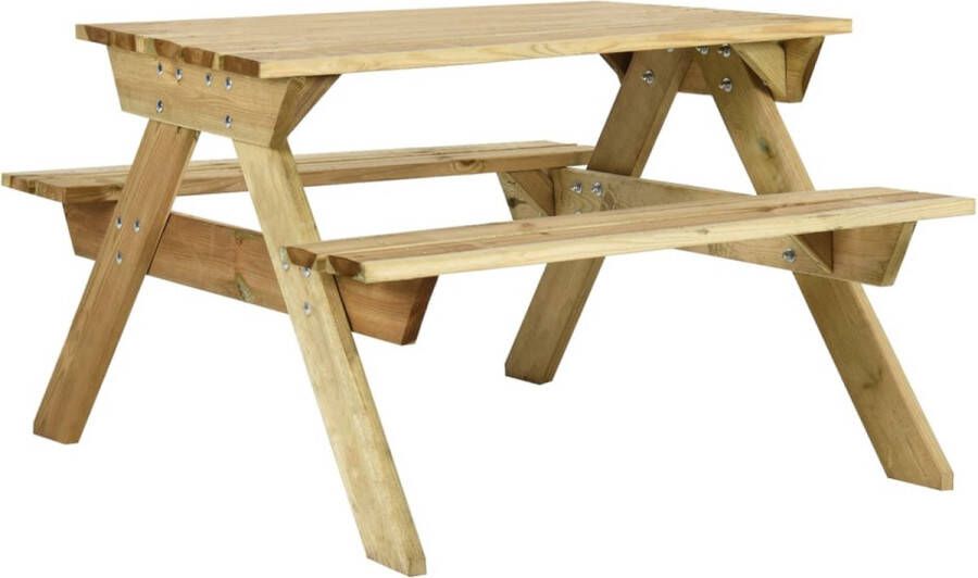 VidaXL -Picknicktafel-met-banken-110x123x73-cm-geïmpregneerd-grenenhout