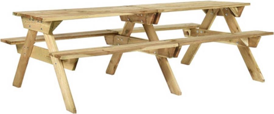 VidaXL -Picknicktafel-met-banken-220x122x72-cm-geïmpregneerd-grenenhout