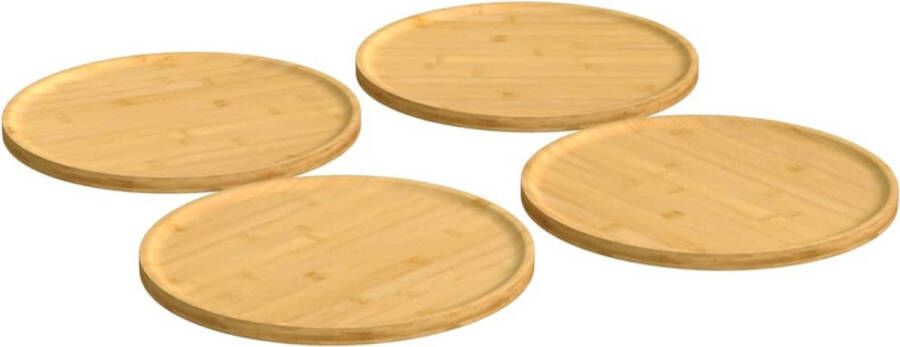 VidaXL -Pizzaborden-4-st-Ø32x1 5-cm-bamboe