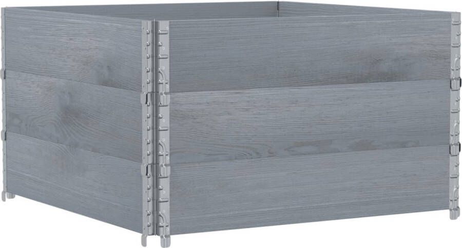VidaXL Plantenbak 100x100 cm massief grenenhout grijs