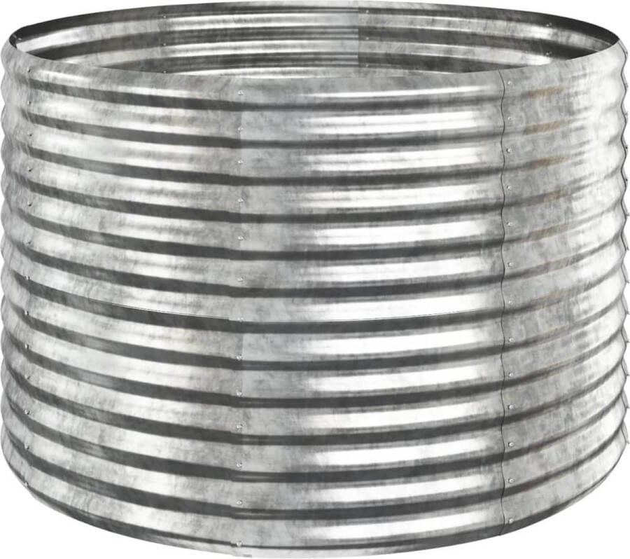 VidaXL -Plantenbak-100x100x68-cm-gepoedercoat-staal-zilverkleurig
