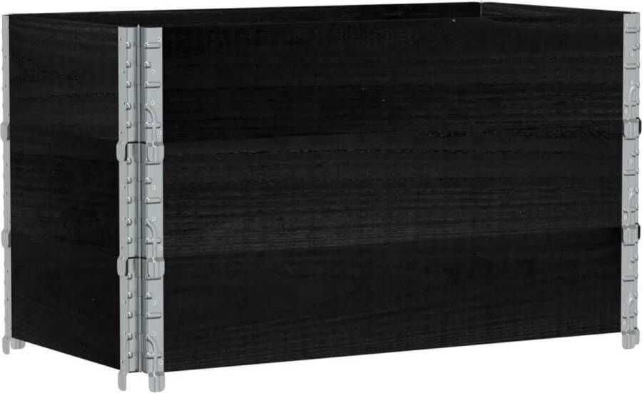 VidaXL Plantenbak 100x50 cm massief grenenhout zwart