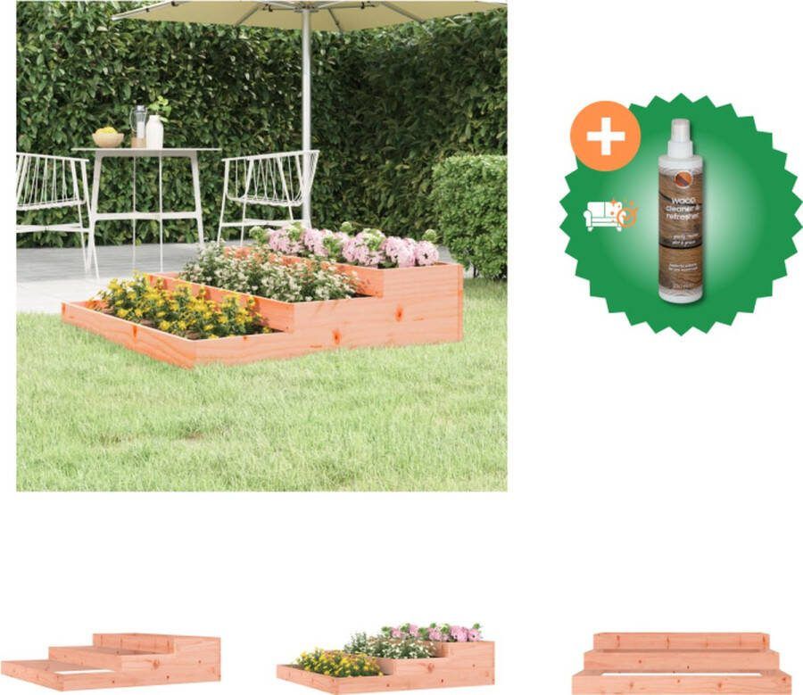 VidaXL Plantenbak 107x107x27 cm massief douglashout Bloempot Inclusief Houtreiniger en verfrisser
