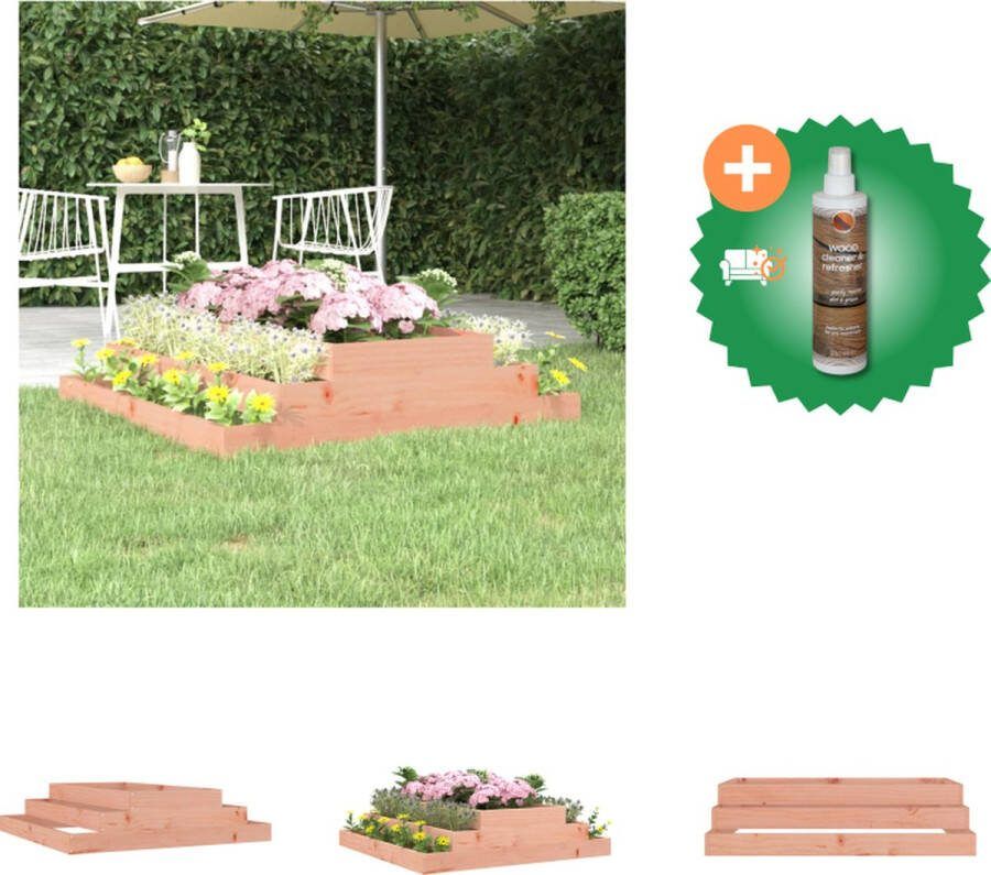 VidaXL Plantenbak 110x110x27 cm massief douglashout Bloempot Inclusief Houtreiniger en verfrisser