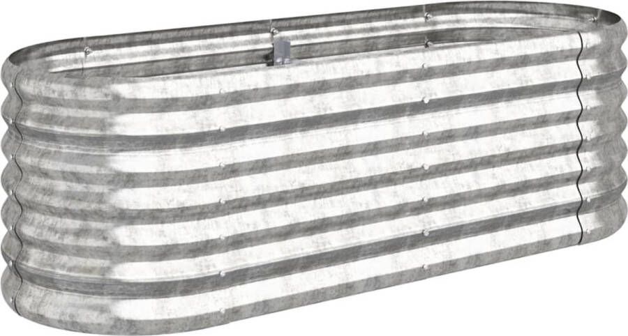 VidaXL -Plantenbak-114x40x36-cm-gepoedercoat-staal-zilverkleurig