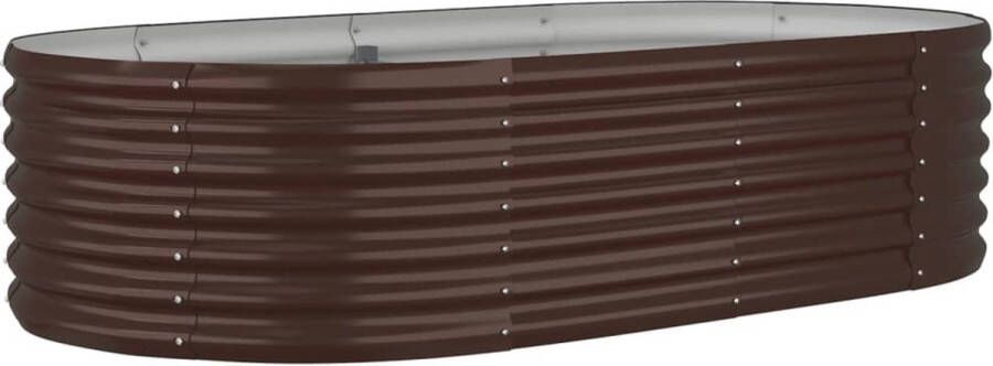 VidaXL Plantenbak 152x80x36 cm gepoedercoat staal bruin