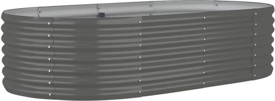 VidaXL -Plantenbak-152x80x36-cm-gepoedercoat-staal-grijs