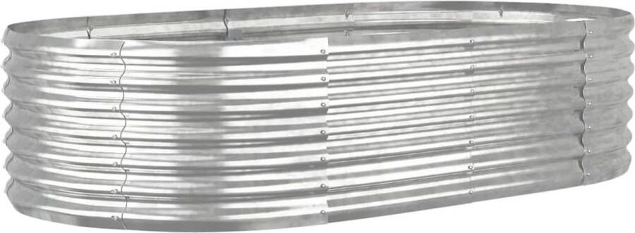 VidaXL -Plantenbak-152x80x36-cm-gepoedercoat-staal-zilverkleurig