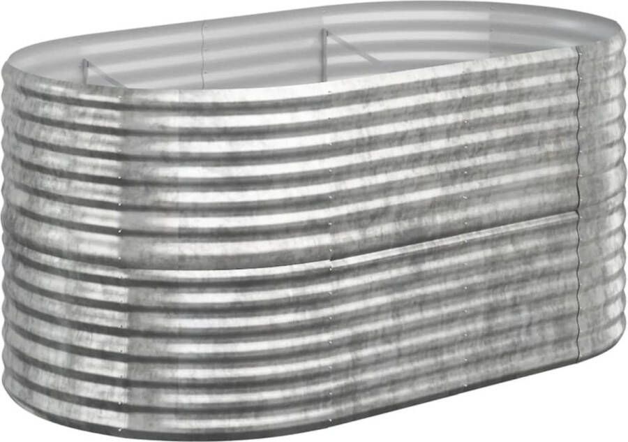 VidaXL -Plantenbak-152x80x68-cm-gepoedercoat-staal-zilverkleurig