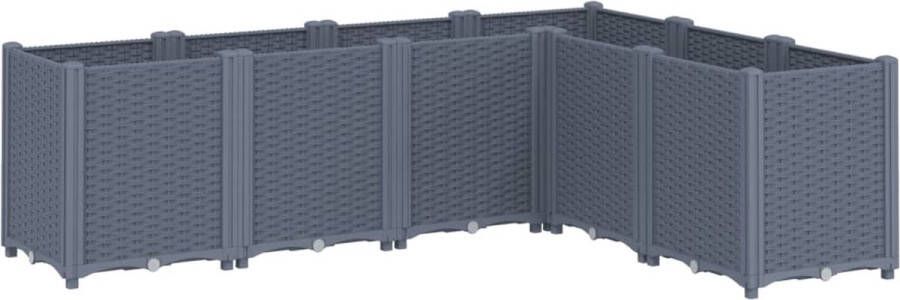 VidaXL Plantenbak 160x120x53 cm polypropeen grijs