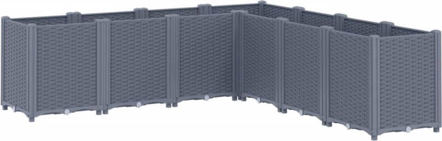 VidaXL Plantenbak 160x160x53 cm polypropeen grijs