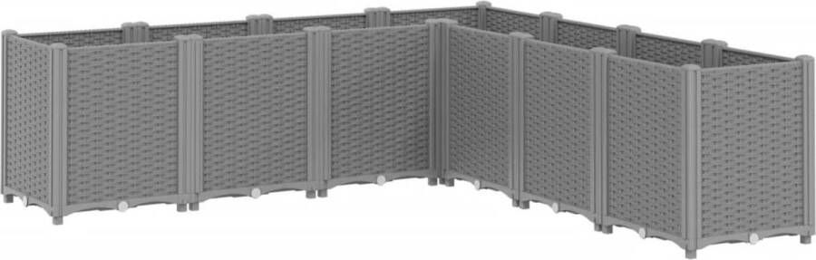 VidaXL Plantenbak 160x160x53 cm polypropeen lichtgrijs