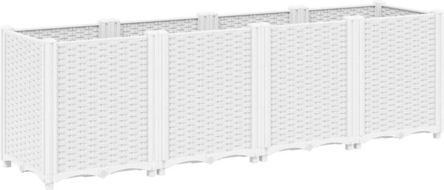 VidaXL Plantenbak 160x40x53 cm polypropeen wit