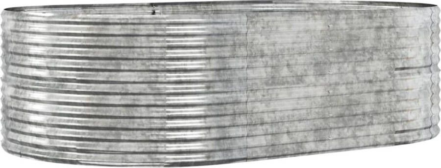 VidaXL -Plantenbak-212x140x68-cm-gepoedercoat-staal-zilverkleurig