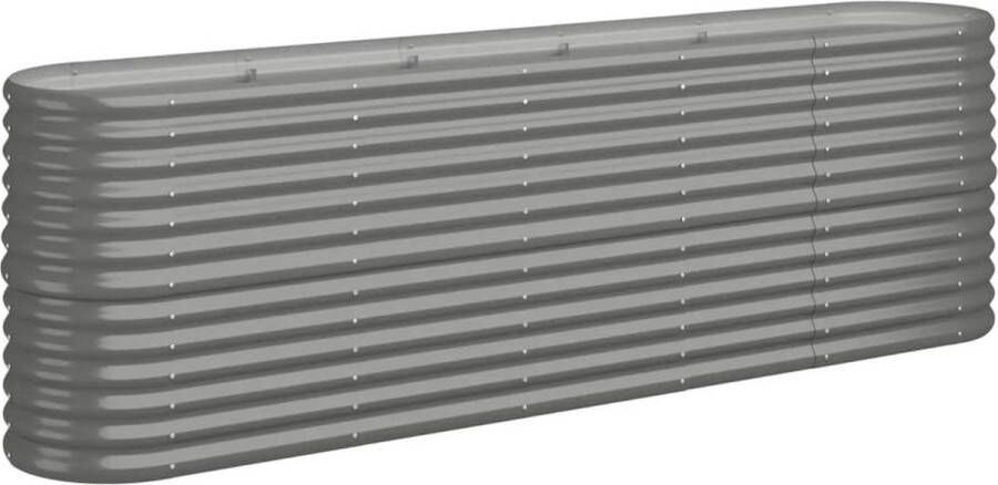 VidaXL -Plantenbak-224x40x68-cm-gepoedercoat-staal-grijs