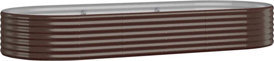 VidaXL Plantenbak 249x100x36 cm gepoedercoat staal bruin