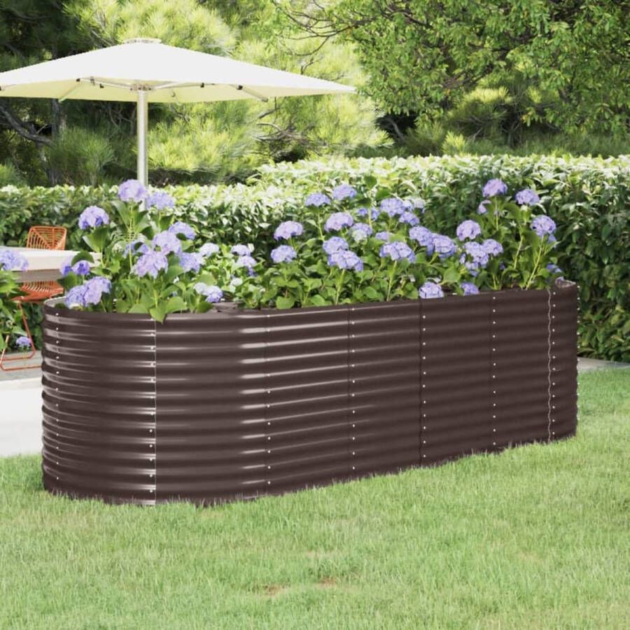 VidaXL Plantenbak 249x100x68 cm gepoedercoat staal bruin