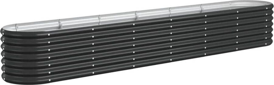 VidaXL Plantenbak 260x40x36 cm gepoedercoat staal antracietkleurig