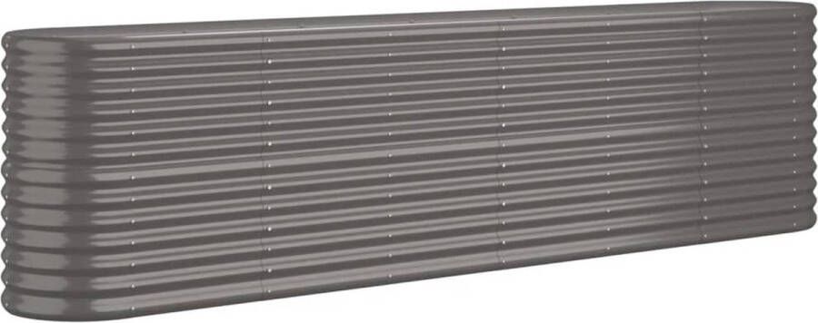 VidaXL Plantenbak 260x40x68 cm gepoedercoat staal grijs