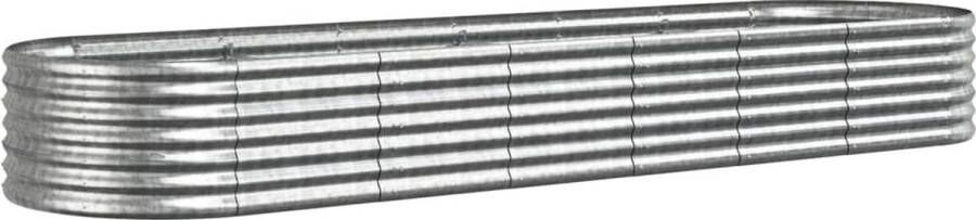 VidaXL -Plantenbak-296x80x36-cm-gepoedercoat-staal-zilverkleurig