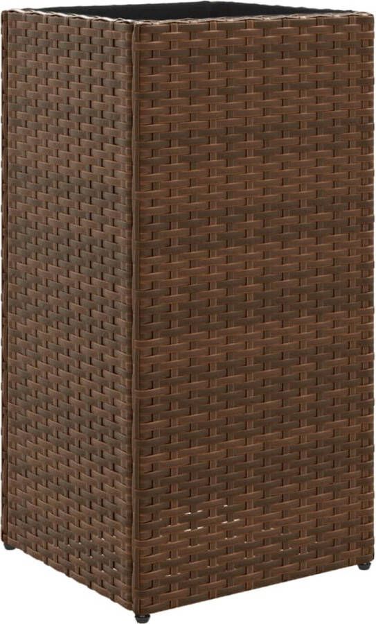 VidaXL Plantenbak 30x30x60 cm poly rattan bruin