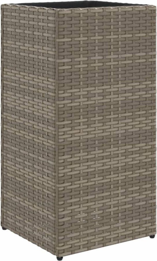 VidaXL Plantenbak 30x30x60 cm poly rattan grijs