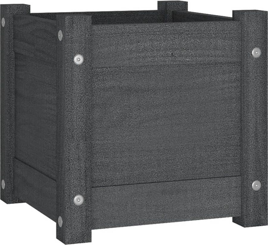 VidaXL -Plantenbak-31x31x31-cm-massief-grenenhout-grijs