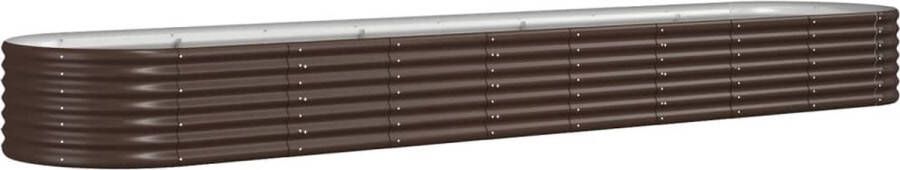 VidaXL -Plantenbak-368x80x36-cm-gepoedercoat-staal-bruin