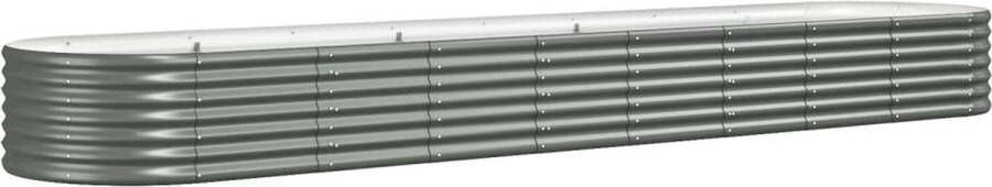 VidaXL Plantenbak 368x80x36 cm gepoedercoat staal grijs
