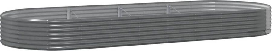 VidaXL -Plantenbak-373x140x36-cm-gepoedercoat-staal-grijs