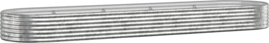 VidaXL -Plantenbak-396x100x36-cm-gepoedercoat-staal-zilverkleurig