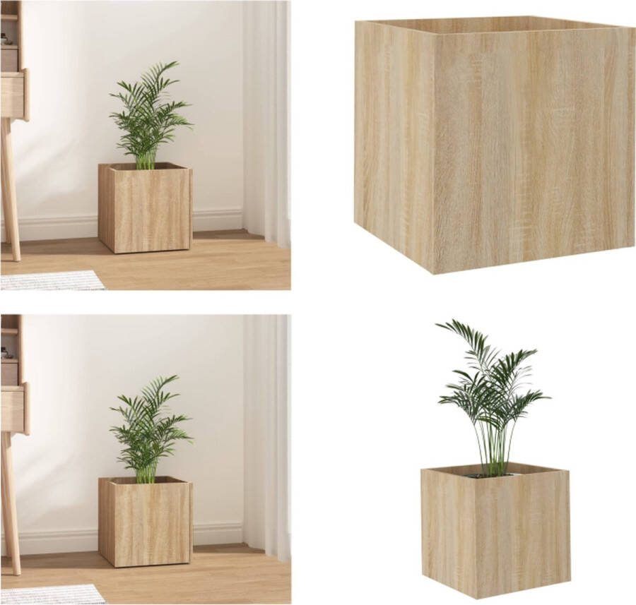 VidaXL Plantenbak 40x40x40 cm bewerkt hout sonoma eiken Bloembak Bloembakken Bloembak Bloempot