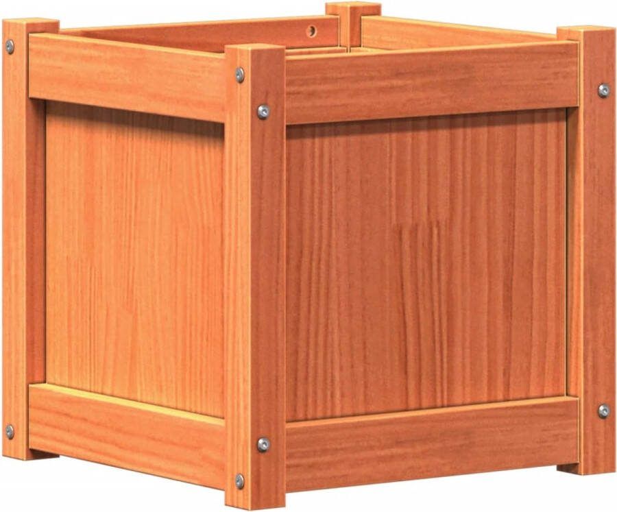 VidaXL Plantenbak 40x40x40 cm massief grenenhout wasbruin