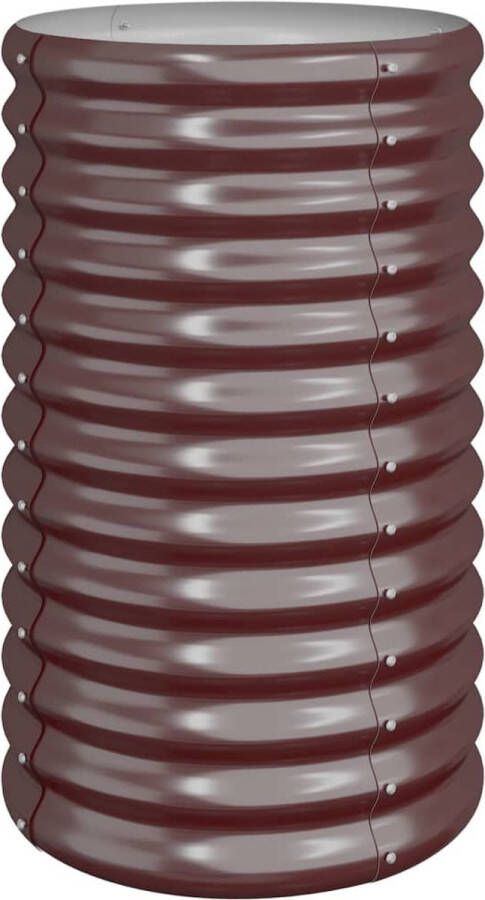 VidaXL -Plantenbak-40x40x68-cm-gepoedercoat-staal-bruin