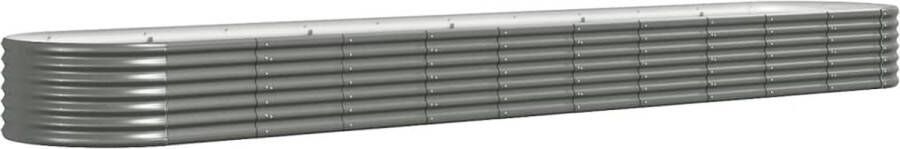 VidaXL -Plantenbak-440x80x36-cm-gepoedercoat-staal-grijs