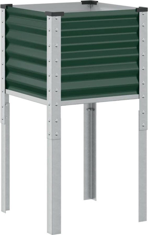 VidaXL Plantenbak 45x45x88 cm staal groen