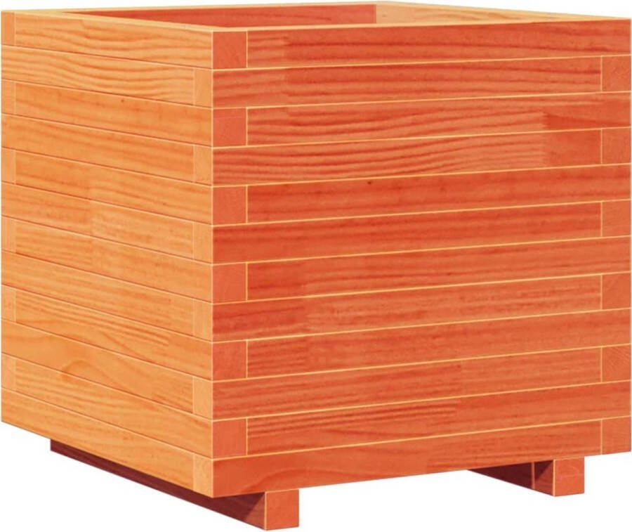 VidaXL Plantenbak 50x50x49 5 cm massief grenenhout wasbruin